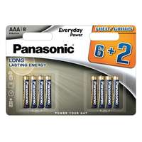 Panasonic Panasonic everyday power szupertartós elem (aaa, lr03eps, 1.5v, alkáli) 8db/csomag lr03eps/8bw 6+2f