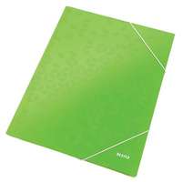LEITZ Gumis mappa, 15 mm, karton, a4, leitz "wow", zöld 39820054