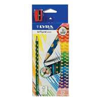 LYRA Színes ceruza lyra groove slim háromszögletű vékony 12 db/készlet+hegyező 2821120