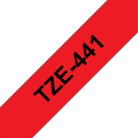 Brother Brother szalag tze-441, piros alapon fekete, laminált, 18mm 0.7", 8 méter tze441