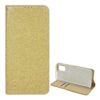 gigapack Tok álló, bőr hatású (flip, szilikon belső, oldalra nyíló, asztali tartó funkció, bankkártya tartó, csillogó) arany gp-103303