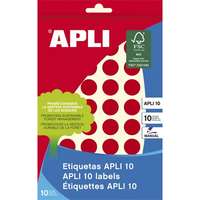 APLI Etikett, 16 mm kör, kézzel írható, színes, apli, piros, 432 etikett/csomag 02740