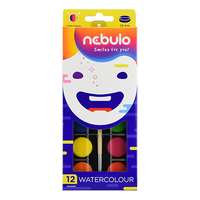NEBULO Nebulo 23mm ecsettel 12 színű vízfesték készlet nvf-23-12