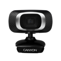 Canyon Canyon webkamera, 1mp, hd 720p, usb2.0, forgatható, fekete-ezüst - cne-cwc3n