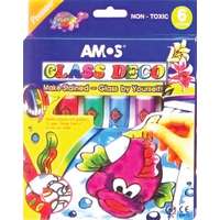 AMOS üvegfóliafesték készlet, amos, 6 különböző szín fdwd0012