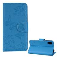 gigapack Tok álló, bőr hatású (flip, oldalra nyíló, asztali tartó funkció, tükör, pillangó minta) kék gp-81332