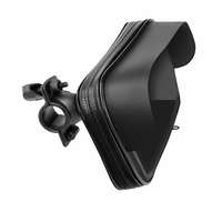 gigapack Kerékpáros és motoros telefontartó (kormányra, 360-ban forgatható, por és vízálló cipzáras tok, 4.8-5.5") fekete gp-138521
