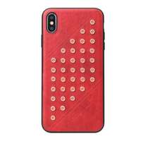 FIERRE SHANN Fierre shann műanyag telefonvédő (bőr hatású hátlap, szegecses) piros gp-82030