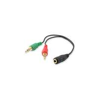 Equip Equip kábel - 147942 (audio elosztó, 3,5mm jack, 1x anya/2x apa, fekete, 13cm)