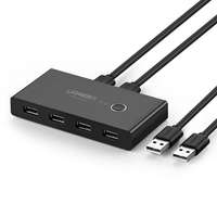 UGREEN Ugreen kvm usb kapcsoló 2x4 usb 2.0 fekete (30767) ug30767