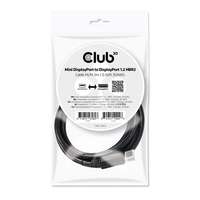 CLUB 3D Kab club3d mini display port 1.2 male to display port male kábel 2 meters 4k 60hz bi-directional cac-2163