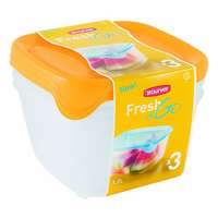 CURVER ételtartó doboz szett curver fresh&go szögletes műanyag 3 db-os 3x1,2l sárga 08560-007-00