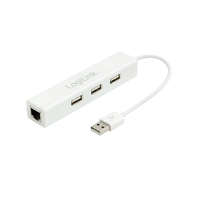 LogiLink Usb logilink ua0174a usb2.0 3 portos külső hub ethernet adapterrel