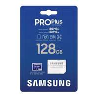 Samsung Samsung memóriakártya 128gb (microsdxc pro plus - class 10, uhs-i, u3, v30, a2, r180/w130) + sd adapter mb-md128sa/eu