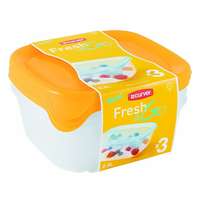 CURVER ételtartó doboz szett curver fresh&go szögletes műanyag 3 db-os 3x0,8l sárga 08559-007-00