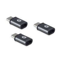 Conceptronic Conceptronic átalakító - donn05g 3-pack (3db usb-c to microusb, fekete)