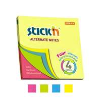 STICK N Stickn 76x76 mm 100 lap 4 színű neon öntapadó jegyzettömb 21822