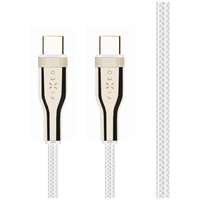 FIXED Fixed braided cable usb-c/usb-c, 1,2m, 100w, white fixdb-cc12-wh