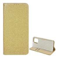 gigapack Tok álló, bőr hatású (flip, szilikon belső, oldalra nyíló, asztali tartó funkció, bankkártya tartó, csillogó) arany gp-104151