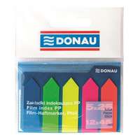 DONAU Jelölőcímke, műanyag, nyíl forma, 5x25 lap, 12x45 mm, donau, neon szín 7556001pl-99