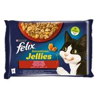 FELIX állateledel alutasakos felix sensations jellies macskáknak 4-pack házias marha-csirke válogatás aszpikban 4x85g