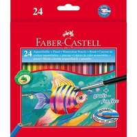 FABER-CASTELL Akvarell ceruza készlet, hatszögletű, ecsettel, faber-castell, 24 különböző szín 114425
