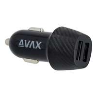 AVAX Chg avax cc301b carly 2x usb a 12w autós töltő, fekete 5999574480248