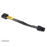 Akasa Kábel táp átalakító akasa 4-pin cpu (male) - 8-pin cpu (feamle) 15cm ak-cbpw10-15bk