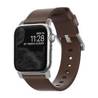 Nomad Nomad leather strap brown, silver - apple watch ultra (49mm) 8/7 (45mm)/6/se/5/4 (44mm)/3/2/1 (42mm) nm1a4rsm00