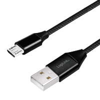 LogiLink Logilink usb 2.0 kábel, usb-a/m - micro-usb/m (90 ), szövet, fém, 0,3 m