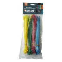 EXTOL Kábelkötegelő 3,6x200mm 100db, 4 színű (piros, kék, sárga, zöld), nylon;