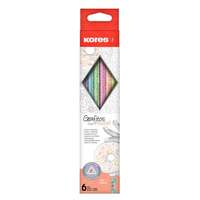 KORES Grafitceruza készlet, radírral, hb, háromszögletű, kores "grafitos style pastel" 92803