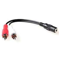 ACT Act 0,15 meter audio connection cable 1x 3,5 mmm jack male naar 1x 3.5mm stereo jack female - 2x rca male ak2027