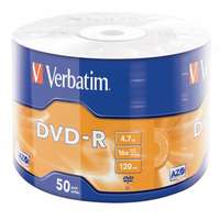 VERBATIM Dvd-r lemez, 4,7gb, 16x, 50 db, zsugor csomagolás, verbatim 43788
