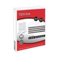 OPTIMA Gyűrűskönyv optima panorámás a/4 4gyűrű 25mm fehér 24510