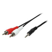 LogiLink Logilink audiokábel, 3,5 mm-es 3 tűs/m-2x rca/m, fekete, 1,5 m