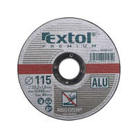 EXTOL PREMIUM Vágókorong aluminiumhoz, szürke; 115x1,0x22,2mm, max 13300 ford/perc