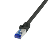 LogiLink Logilink patch kábel ultraflex, cat.6a, s/ftp, fekete, 0,25 m