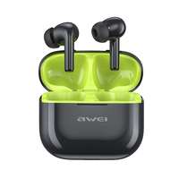 AWEI Awei t1 pro bluetooth fülhallgató sztereo (v5.3, tws, mikrofon, ipx6 vízálló + töltőtok) fekete / zöld t1_pro_b_g