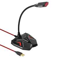 Promate Promate usb mikrofon - streamer (plug & play, flexibilis, headset port, 1,5m, piros) streamer.maroon
