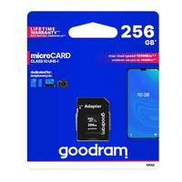 Goodram Goodram memóriakártya 256gb (microsdxc - class 10, uhs-1) + sd adapter m1aa-2560r12