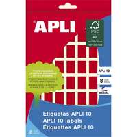 APLI Etikett, 12x18 mm, kézzel írható, színes, kerekített sarkú, apli, piros, 448 etikett/csomag 02752