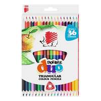 ICO Színes ceruza készlet, kétvégű, háromszögletű, ico "süni", 36 különböző szín