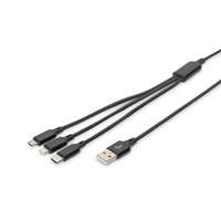 Digitus Digitus 3-in-1 charger cable for apple android and google-pixel devices 1m black ak-300160-010-s