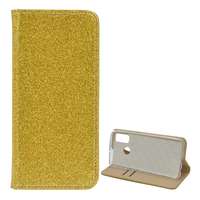 gigapack Tok álló, bőr hatású (flip, szilikon belső, oldalra nyíló, asztali tartó funkció, bankkártya tartó, csillogó) arany gp-98336
