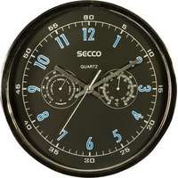 SECCO Falióra, 30,5 cm, páratartalom mérővel, hőmérővel secco, króm színű s ts6055-51