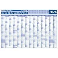STIEFEL éves tervező és projekt naptár, kétoldalas, fémléces, kék színű filctollal, 70x100 cm, 2024 évi, stiefel 2024-100flfd