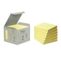 3M POSTIT öntapadó jegyzettömb, 76x76 mm, 6x100 lap, környezetbarát, 3m postit, sárga 7100172252
