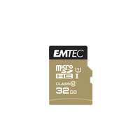 Emtec Memóriakártya, microsdhc, 32gb, uhs-i/u1, 85/20 mb/s, adapter, emtec "elite gold" ecmsdm32ghc10gp