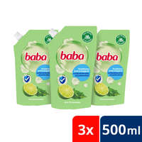 Baba Baba folyékony szappan utántöltő antibakteriális lime és koriander illattal 3x500 ml
